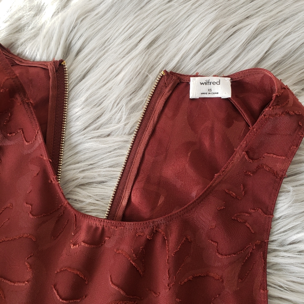 Floral Wilfred Aritzia Sevre Sleeveless Top Burgundy-like Sleeveless Racerback - Picture 5 of 7